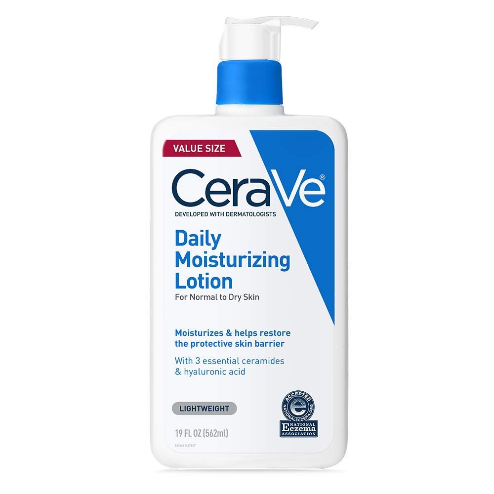 23 CeraVe Daily Moisturizing Lotion for Dry Skin, Body Lotion & Face Moisturizer with Hyaluronic Acid and Ceramides, Daily Moisturizer, Fragrance Free, Oil-Free, 19 Ounce - Image 1